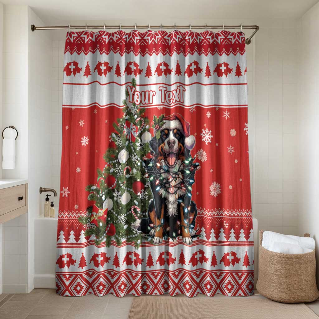 Personalized Merry Swissmas Bathroom Set Bernese Mountain Dog Christmas Pattern - Wonder Print Shop