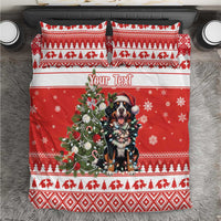 Personalized Merry Swissmas Bedding Set Bernese Mountain Dog Christmas Pattern - Wonder Print Shop