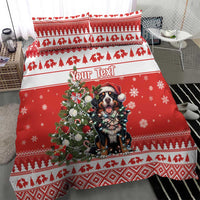Personalized Merry Swissmas Bedding Set Bernese Mountain Dog Christmas Pattern - Wonder Print Shop