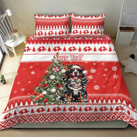 Personalized Merry Swissmas Bedding Set Bernese Mountain Dog Christmas Pattern - Wonder Print Shop