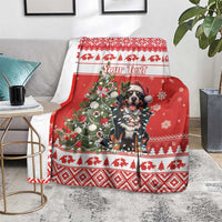 Personalized Merry Swissmas Blanket Bernese Mountain Dog Christmas Pattern - Wonder Print Shop