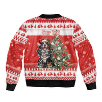 Personalized Merry Swissmas Bomber Jacket Bernese Mountain Dog Christmas Pattern - Wonder Print Shop