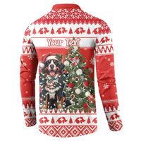 Personalized Merry Swissmas Button Sweatshirt Bernese Mountain Dog Christmas Pattern - Wonder Print Shop