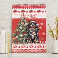 Personalized Merry Swissmas Canvas Wall Art Bernese Mountain Dog Christmas Pattern - Wonder Print Shop