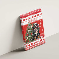Personalized Merry Swissmas Canvas Wall Art Bernese Mountain Dog Christmas Pattern - Wonder Print Shop
