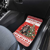 Personalized Merry Swissmas Car Mats Bernese Mountain Dog Christmas Pattern - Wonder Print Shop