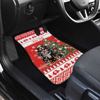 Personalized Merry Swissmas Car Mats Bernese Mountain Dog Christmas Pattern - Wonder Print Shop