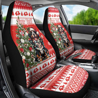 Personalized Merry Swissmas Car Seat Cover Bernese Mountain Dog Christmas Pattern - Wonder Print Shop
