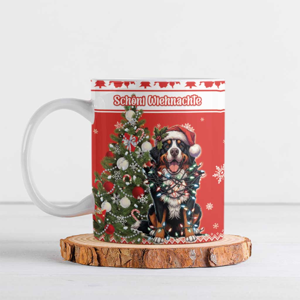 Personalized Merry Swissmas Ceramic Mug Bernese Mountain Dog Christmas Pattern - Wonder Print Shop