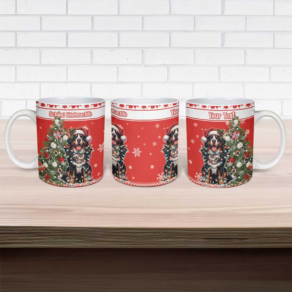 Personalized Merry Swissmas Ceramic Mug Bernese Mountain Dog Christmas Pattern - Wonder Print Shop
