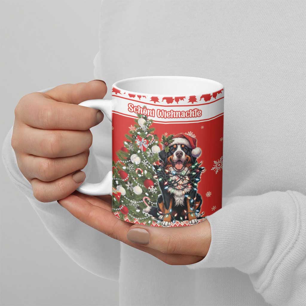 Personalized Merry Swissmas Ceramic Mug Bernese Mountain Dog Christmas Pattern - Wonder Print Shop