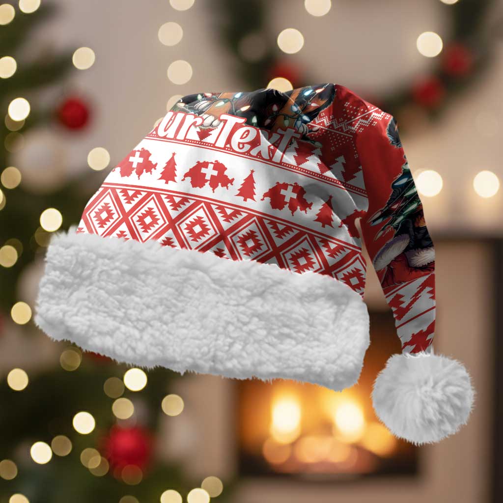 Personalized Merry Swissmas Christmas Santa Hat Bernese Mountain Dog Christmas Pattern - Wonder Print Shop