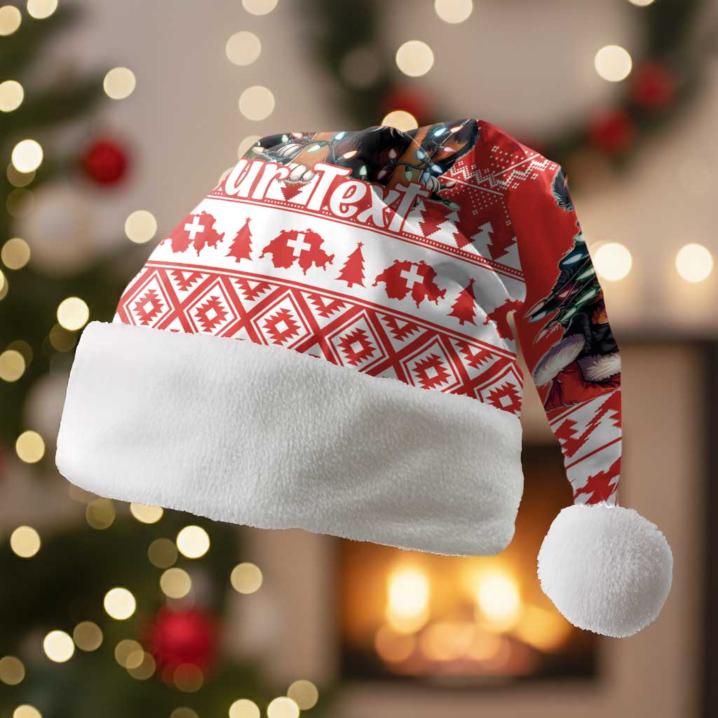 Personalized Merry Swissmas Christmas Santa Hat Bernese Mountain Dog Christmas Pattern - Wonder Print Shop
