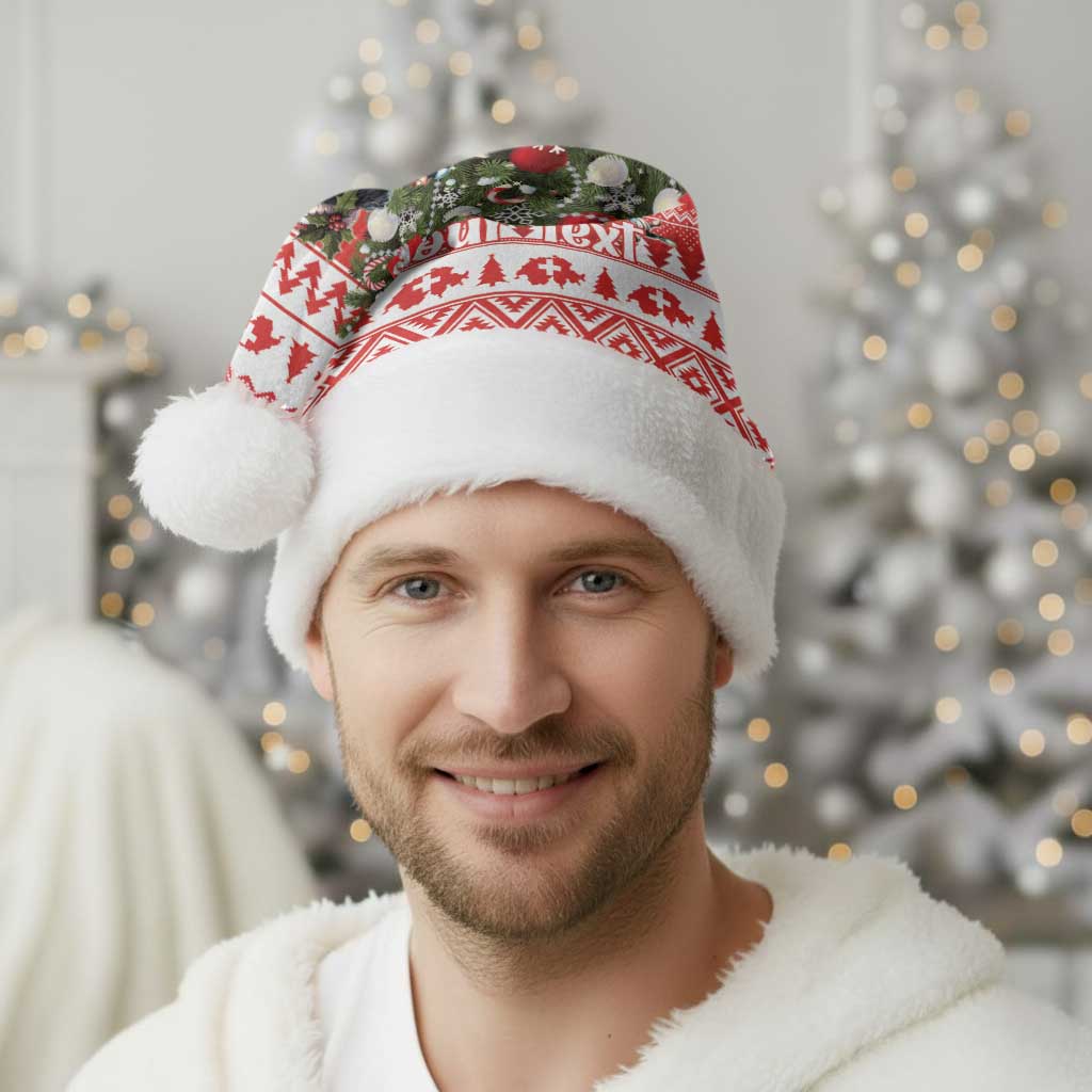 Personalized Merry Swissmas Christmas Santa Hat Bernese Mountain Dog Christmas Pattern - Wonder Print Shop