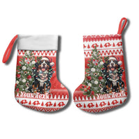 Personalized Merry Swissmas Christmas Stocking Bernese Mountain Dog Christmas Pattern - Wonder Print Shop