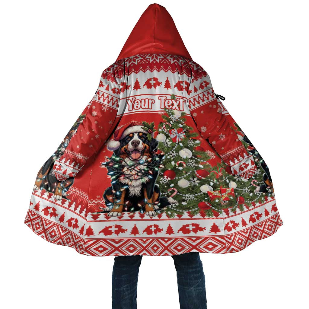 Personalized Merry Swissmas Cloak Bernese Mountain Dog Christmas Pattern - Wonder Print Shop