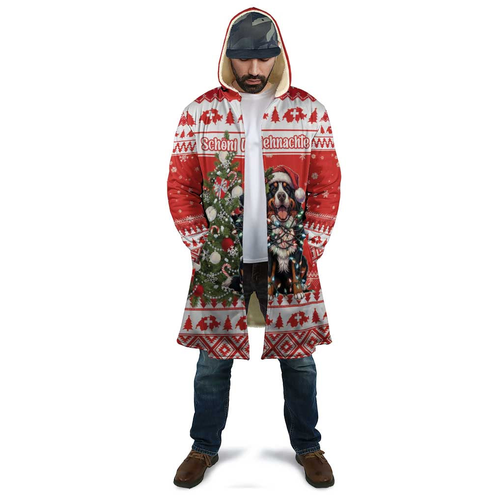 Personalized Merry Swissmas Cloak Bernese Mountain Dog Christmas Pattern - Wonder Print Shop