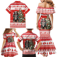 Personalized Merry Swissmas Family Matching Mermaid Dress and Hawaiian Shirt Bernese Mountain Dog Christmas Pattern - Wonder Print Shop