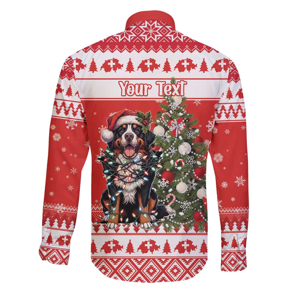 Personalized Merry Swissmas Family Matching Off Shoulder Maxi Dress and Hawaiian Shirt Bernese Mountain Dog Christmas Pattern - Wonder Print Shop