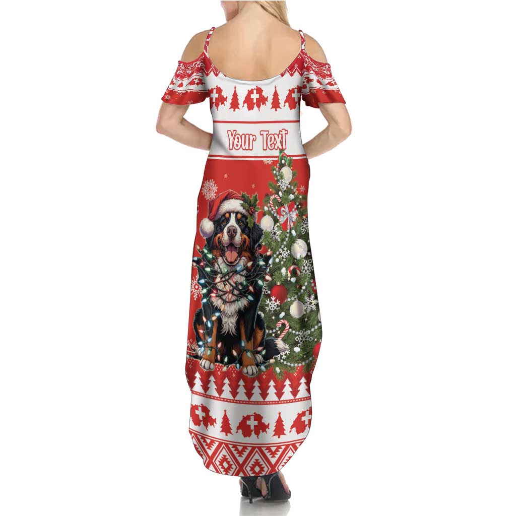 Personalized Merry Swissmas Family Matching Summer Maxi Dress and Hawaiian Shirt Bernese Mountain Dog Christmas Pattern - Wonder Print Shop