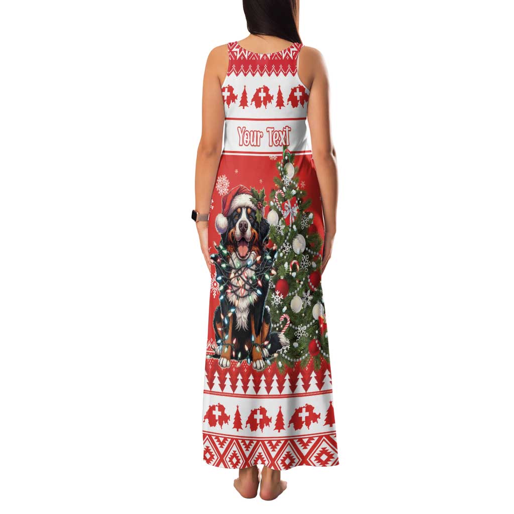 Personalized Merry Swissmas Family Matching Tank Maxi Dress and Hawaiian Shirt Bernese Mountain Dog Christmas Pattern - Wonder Print Shop
