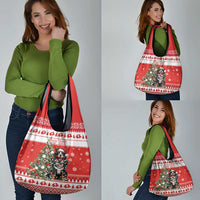 Personalized Merry Swissmas Grocery Bag Bernese Mountain Dog Christmas Pattern - Wonder Print Shop