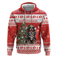 Personalized Merry Swissmas Hoodie Bernese Mountain Dog Christmas Pattern - Wonder Print Shop