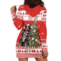 Personalized Merry Swissmas Hoodie Dress Bernese Mountain Dog Christmas Pattern - Wonder Print Shop