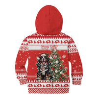 Personalized Merry Swissmas Kid Hoodie Bernese Mountain Dog Christmas Pattern - Wonder Print Shop