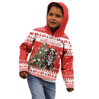 Personalized Merry Swissmas Kid Hoodie Bernese Mountain Dog Christmas Pattern - Wonder Print Shop