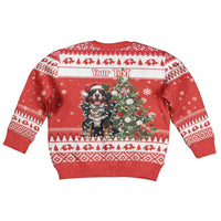 Personalized Merry Swissmas Kid Ugly Christmas Sweater Bernese Mountain Dog Christmas Pattern - Wonder Print Shop