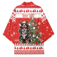 Personalized Merry Swissmas Kimono Bernese Mountain Dog Christmas Pattern - Wonder Print Shop