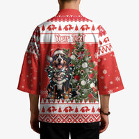 Personalized Merry Swissmas Kimono Bernese Mountain Dog Christmas Pattern - Wonder Print Shop