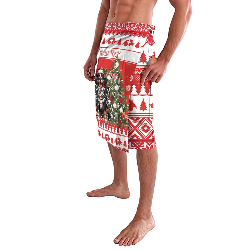 Personalized Merry Swissmas Lavalava Bernese Mountain Dog Christmas Pattern - Wonder Print Shop