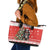Personalized Merry Swissmas Leather Tote Bag Bernese Mountain Dog Christmas Pattern - Wonder Print Shop