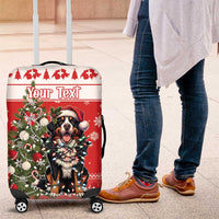 Personalized Merry Swissmas Luggage Cover Bernese Mountain Dog Christmas Pattern - Wonder Print Shop