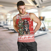 Personalized Merry Swissmas Men Tank Top Bernese Mountain Dog Christmas Pattern - Wonder Print Shop