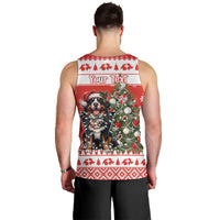 Personalized Merry Swissmas Men Tank Top Bernese Mountain Dog Christmas Pattern - Wonder Print Shop