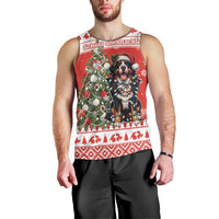 Personalized Merry Swissmas Men Tank Top Bernese Mountain Dog Christmas Pattern - Wonder Print Shop