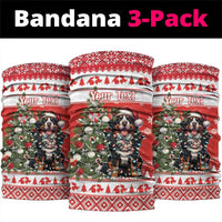 Personalized Merry Swissmas Neck Gaiter Bernese Mountain Dog Christmas Pattern - Wonder Print Shop