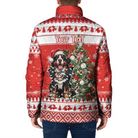 Personalized Merry Swissmas Padded Jacket Bernese Mountain Dog Christmas Pattern - Wonder Print Shop