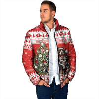 Personalized Merry Swissmas Padded Jacket Bernese Mountain Dog Christmas Pattern - Wonder Print Shop