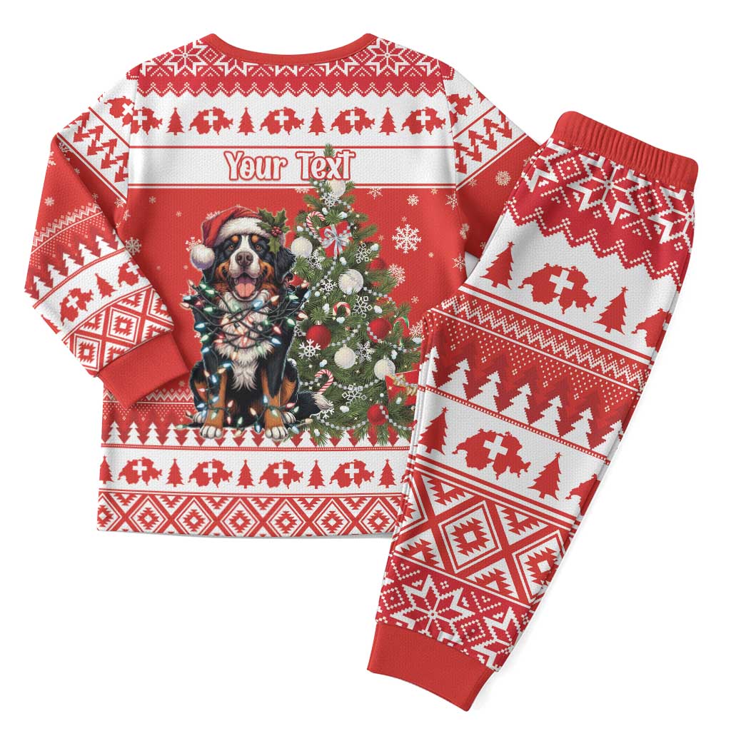 Personalized Merry Swissmas Christmas Pajama Set Bernese Mountain Dog Christmas Pattern - Wonder Print Shop
