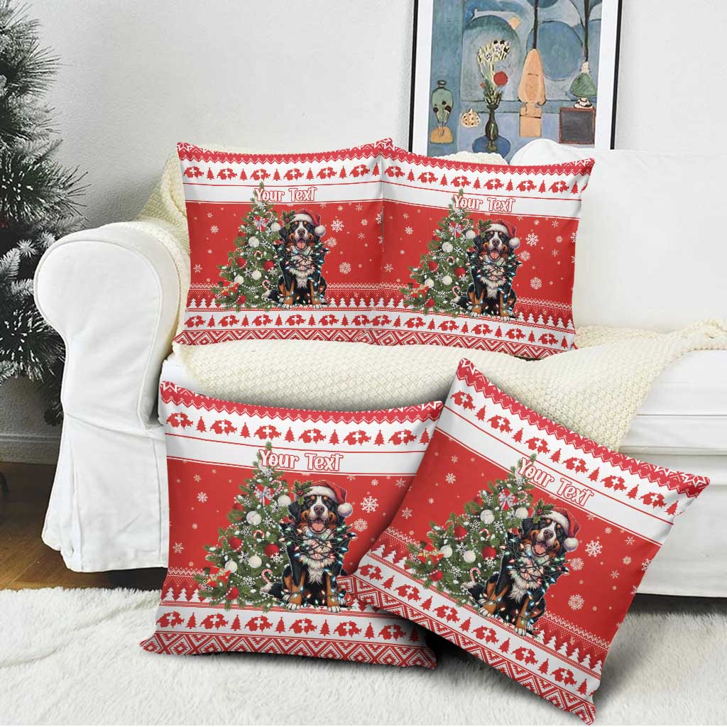 Personalized Merry Swissmas Pillow Cover Bernese Mountain Dog Christmas Pattern - Wonder Print Shop
