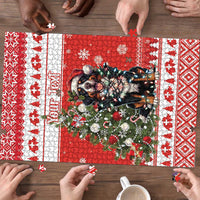 Personalized Merry Swissmas Puzzle Bernese Mountain Dog Christmas Pattern - Wonder Print Shop