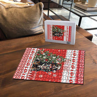 Personalized Merry Swissmas Puzzle Bernese Mountain Dog Christmas Pattern - Wonder Print Shop