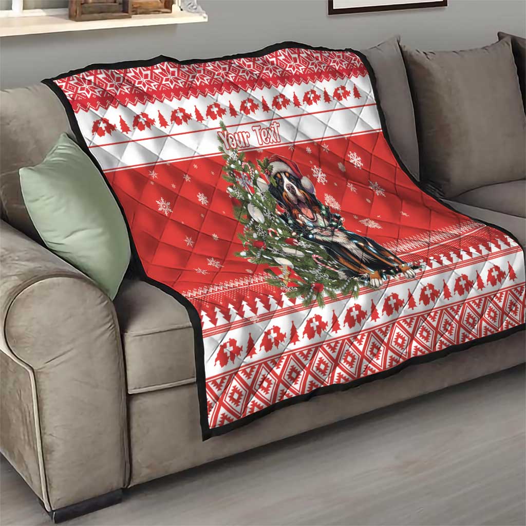 Personalized Merry Swissmas Quilt Bernese Mountain Dog Christmas Pattern - Wonder Print Shop