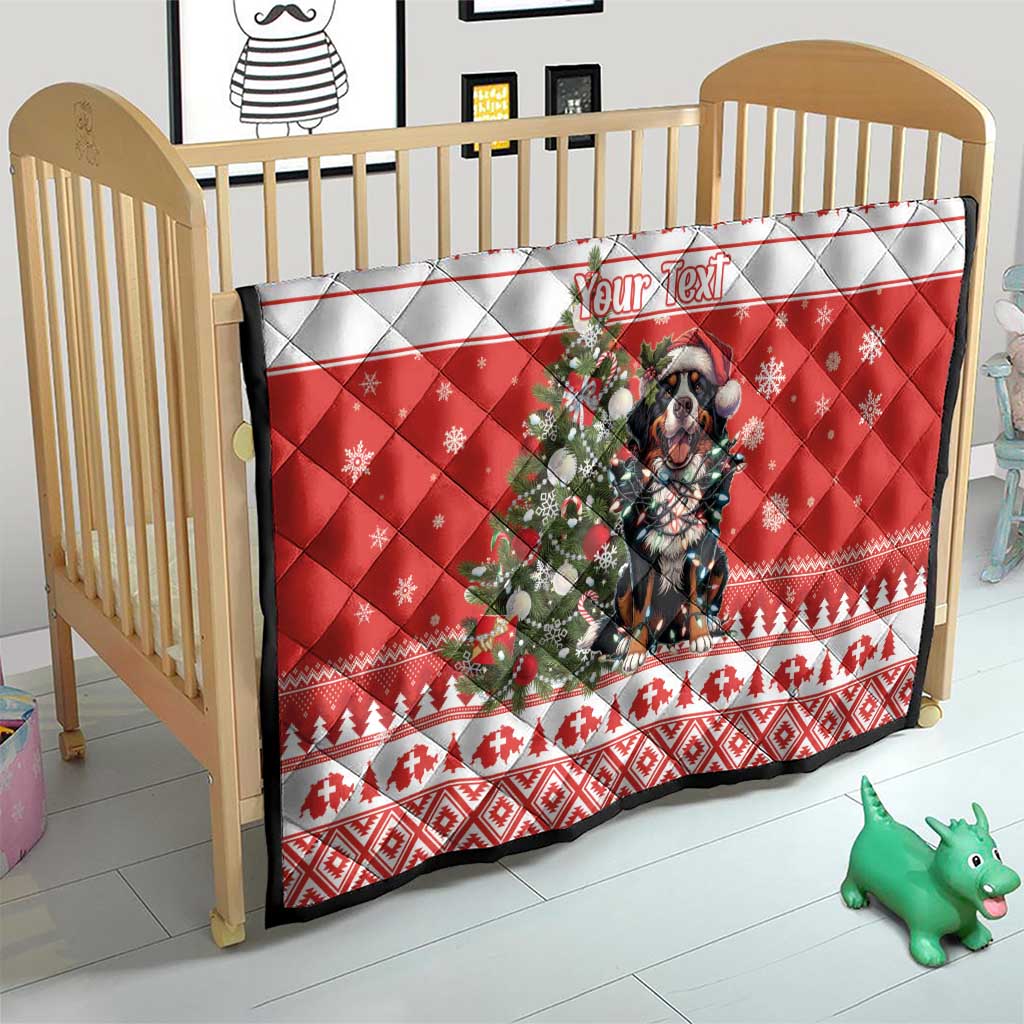 Personalized Merry Swissmas Quilt Bernese Mountain Dog Christmas Pattern - Wonder Print Shop