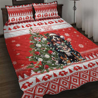 Personalized Merry Swissmas Quilt Bed Set Bernese Mountain Dog Christmas Pattern - Wonder Print Shop
