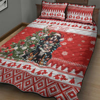 Personalized Merry Swissmas Quilt Bed Set Bernese Mountain Dog Christmas Pattern - Wonder Print Shop